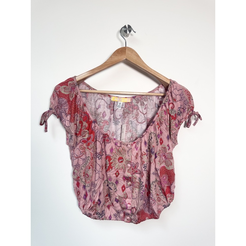 Urban Outfitters Women's Peasant Boho Floral Button Up Top Vacation Sz XS NWT!